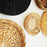 Wall composition of 7 baskets Wicker