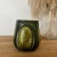 Pot ou cache pot Majolica Sarreguemines barbotine émaillée verte