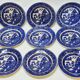 9 Antique Plates 19th Century Blue Willow Pattern Chinese Blue Decor