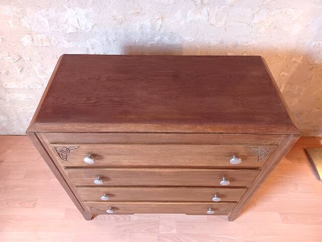 Vintage art deco chest of drawers 1940 - 1950
