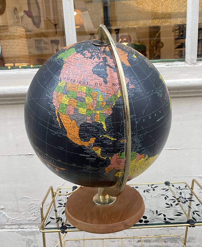 Illuminated globe, black, Taride, Denmark