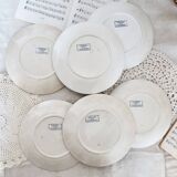 6 assiettes à dessert en terre de fer Sarreguemines modèle Luchon
