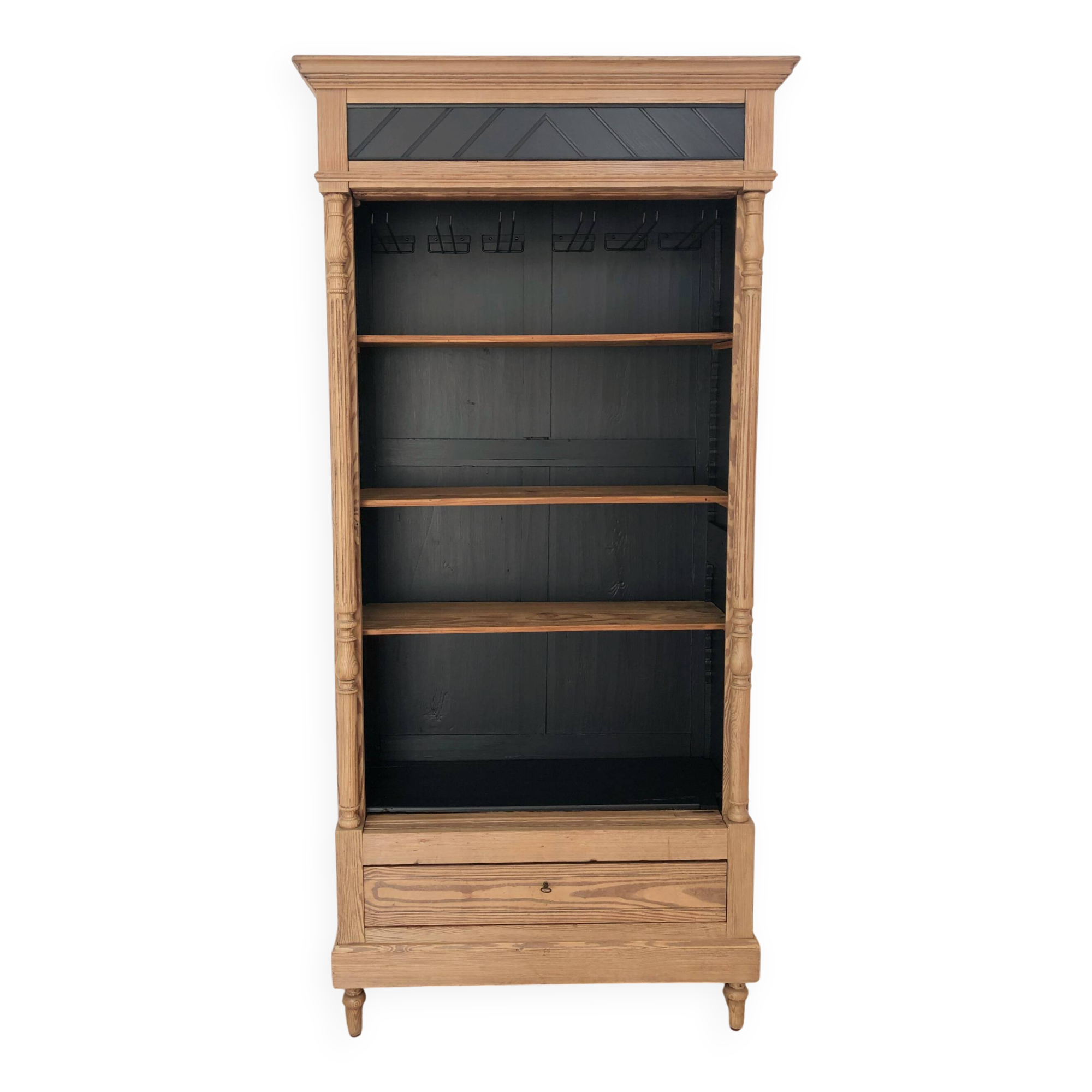 Late 19th/early 20th century solid pine dresser & wine cellar