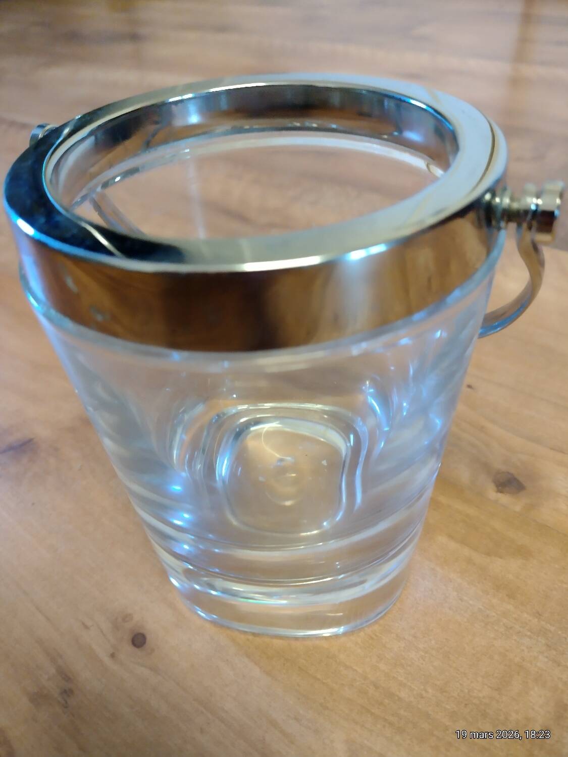 Vintage crystal ice bucket from Sèvres.