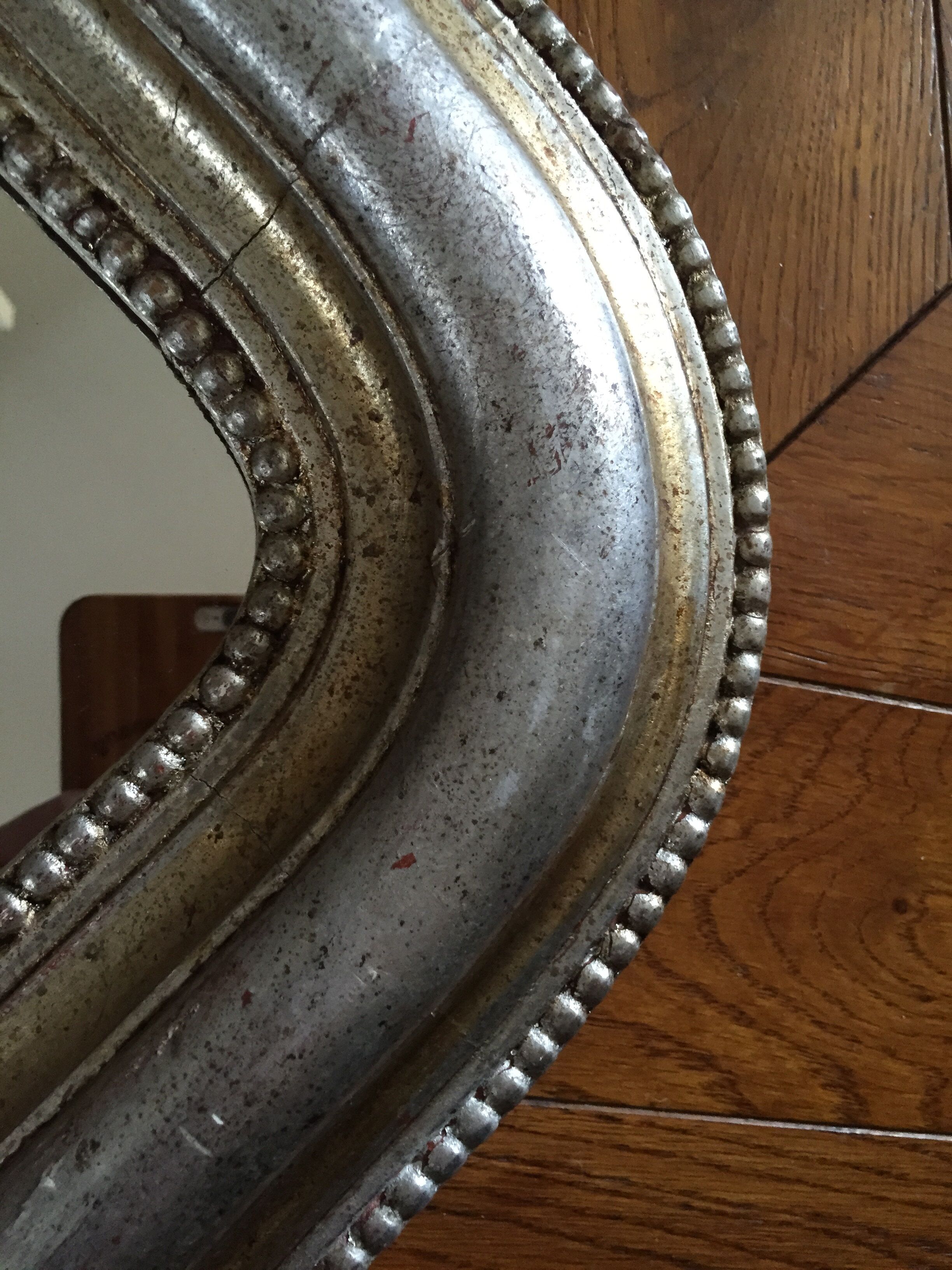 Louis Philippe mirror wooden gold/silver 84 x 53 cm