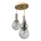 Vintage design pendant light with three transparent glass globes