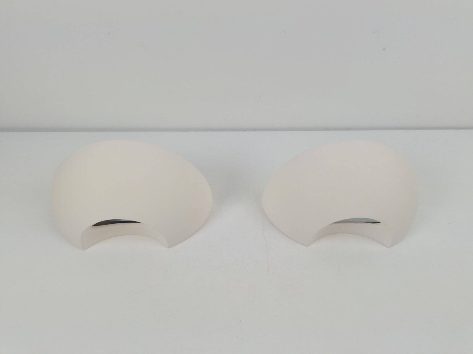 Semi-Circular Plaster Wall Lamps from Atelier Sedap 1990, Set of 2