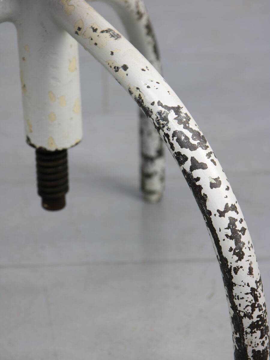 Vintage Industrial White Swivel Chair