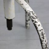 Vintage Industrial White Swivel Chair