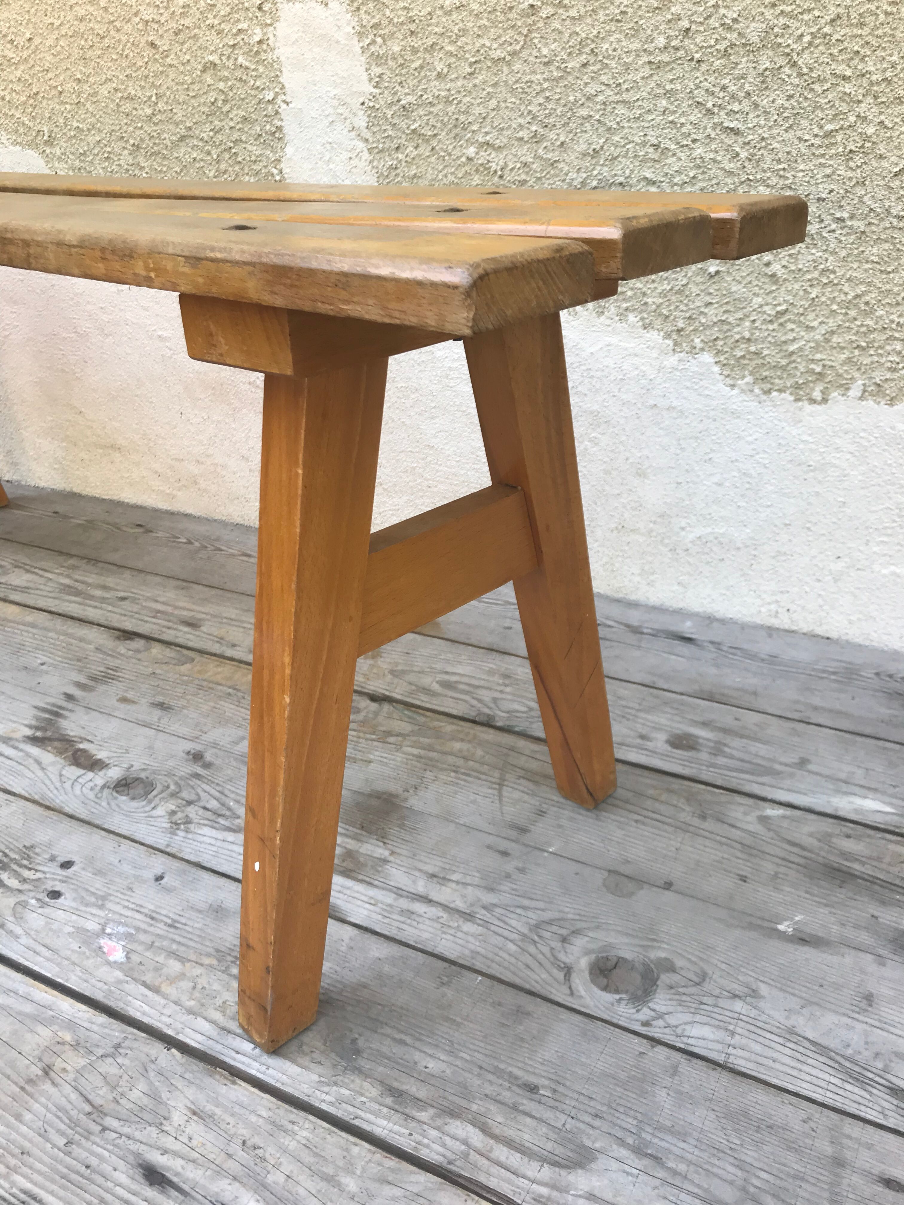 Old wooden school bench 50s