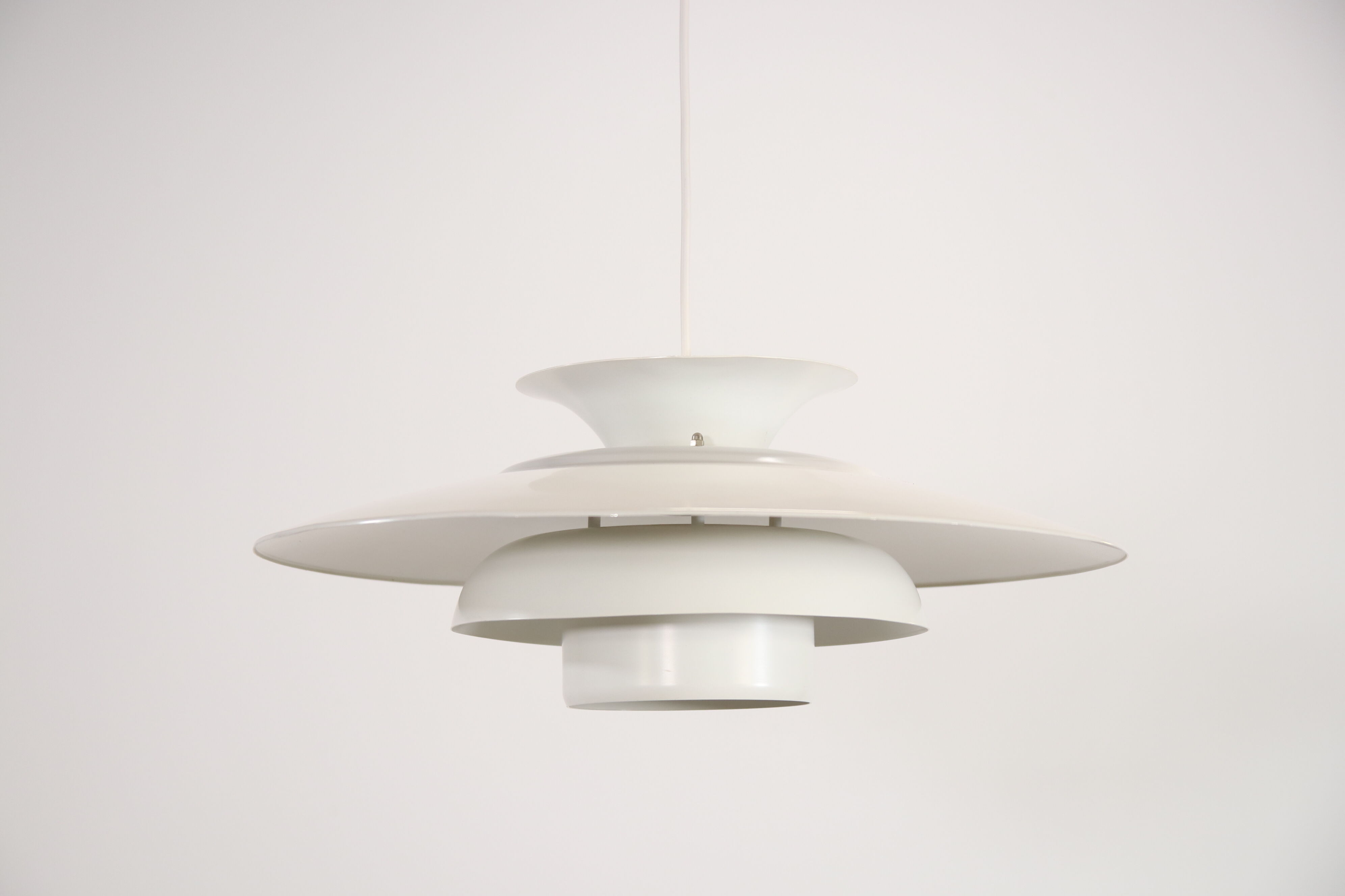 Suspension lamp Danish white design 1970