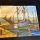 Fishing boats - painting on canvas board