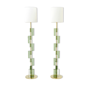 paire de lampadaires - verre murano