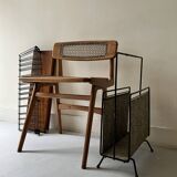 porte revue design 1970 en métal et cuir python