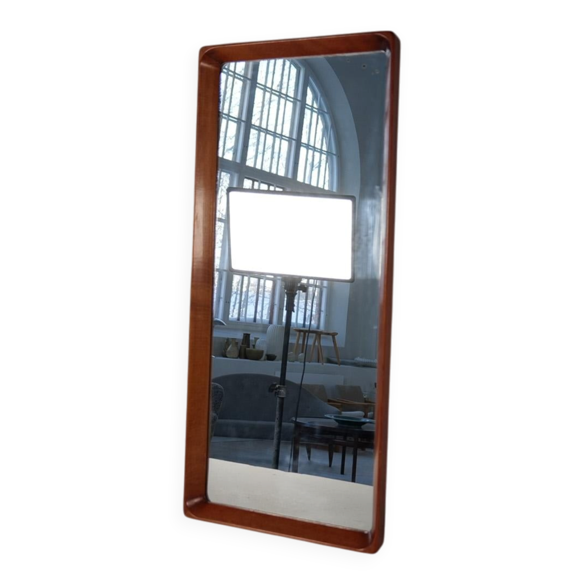 Modern Swedish mirror in mahogany from the 1940s.