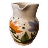 Vintage - Poterie du Marais Pitcher - Cracked Enameled Stoneware