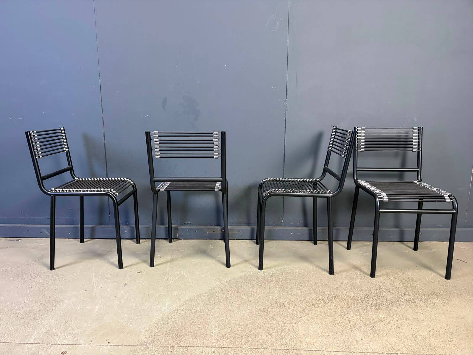 Set of 4 Sandow dining chairs by Rene Herbst, 1980s
