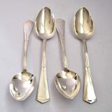 Set of 4 art deco table spoons in silver metal e. feisskohl 1920-1930