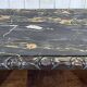 Art Deco bedside table in rosewood, walnut burl, and marble top.