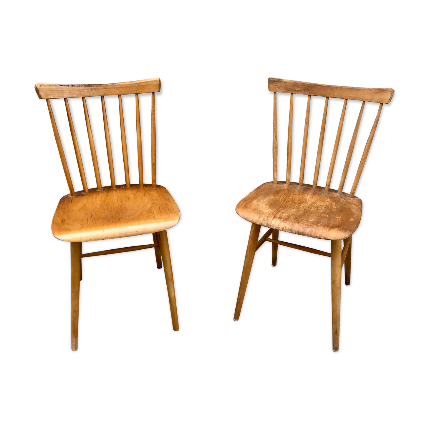 Pair of bistro chairs and bohemian beech