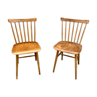 Pair of bistro chairs and bohemian beech