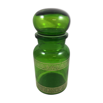 Pot apothecary pharmacy green and golden