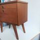 Table chevet bois pieds compas vintage