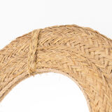 Round mirror made of esparto grass