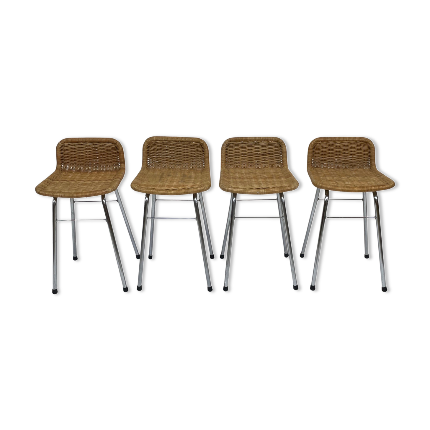 Set of 4 vintage bar stools Dirk van Sliedregt Rohe Noordwolde 1960's