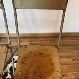 Set of 5 folding metal chairs