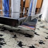 Console smoked glass and chrome - Italian design 70s