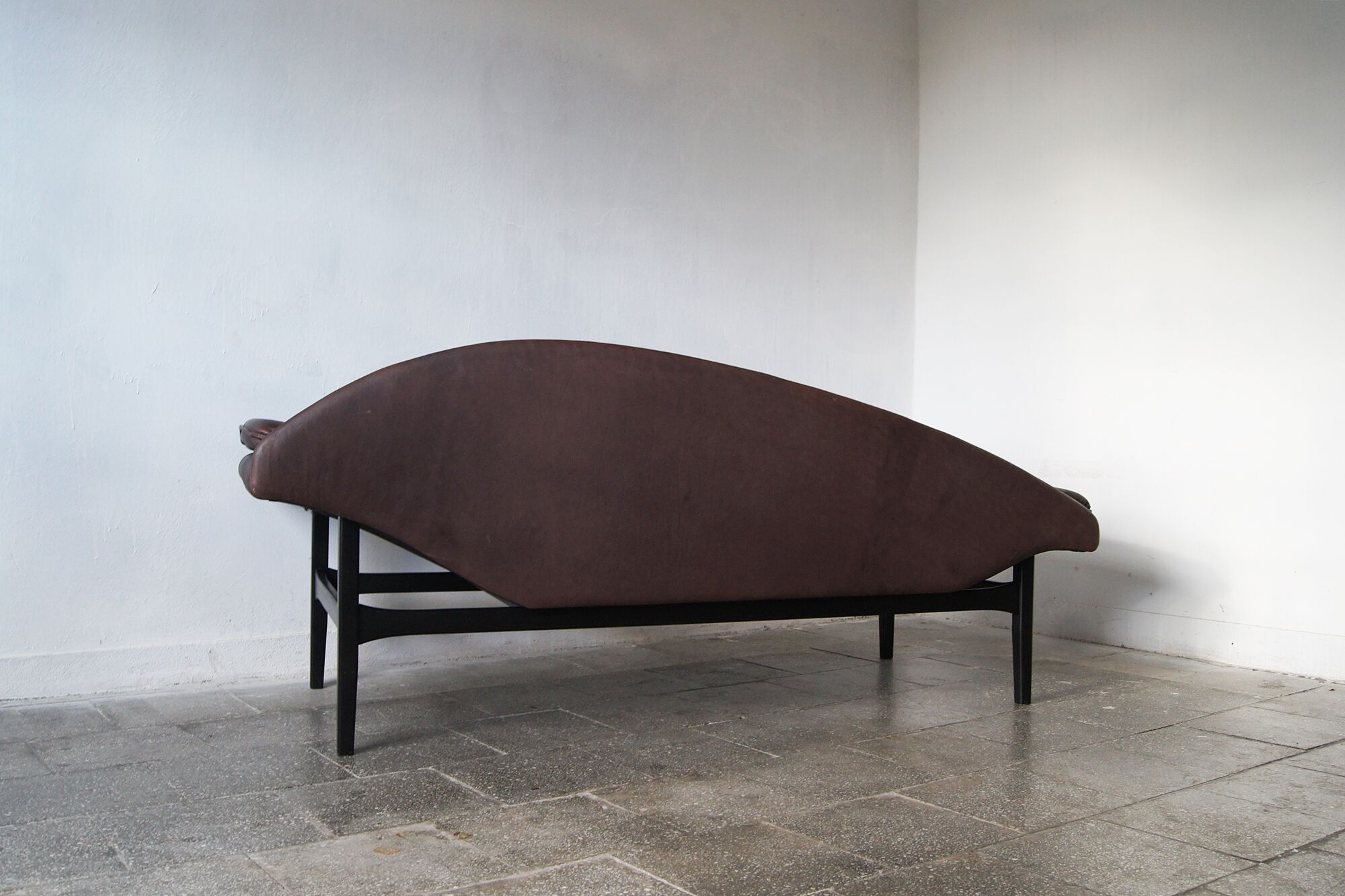 Scandinavian modern leather sofa