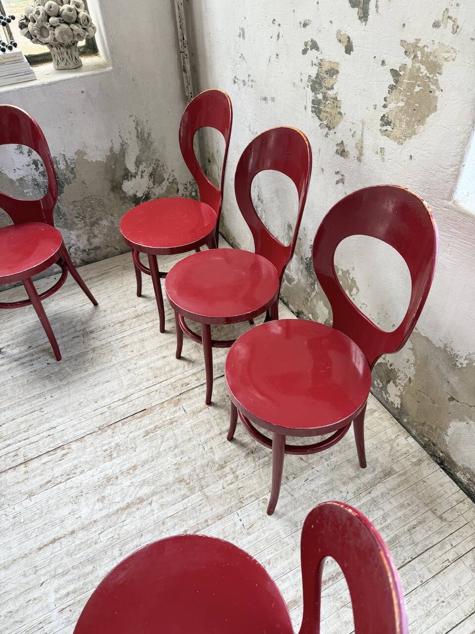 Set of 6 Baumann bistro chairs, Mouette model