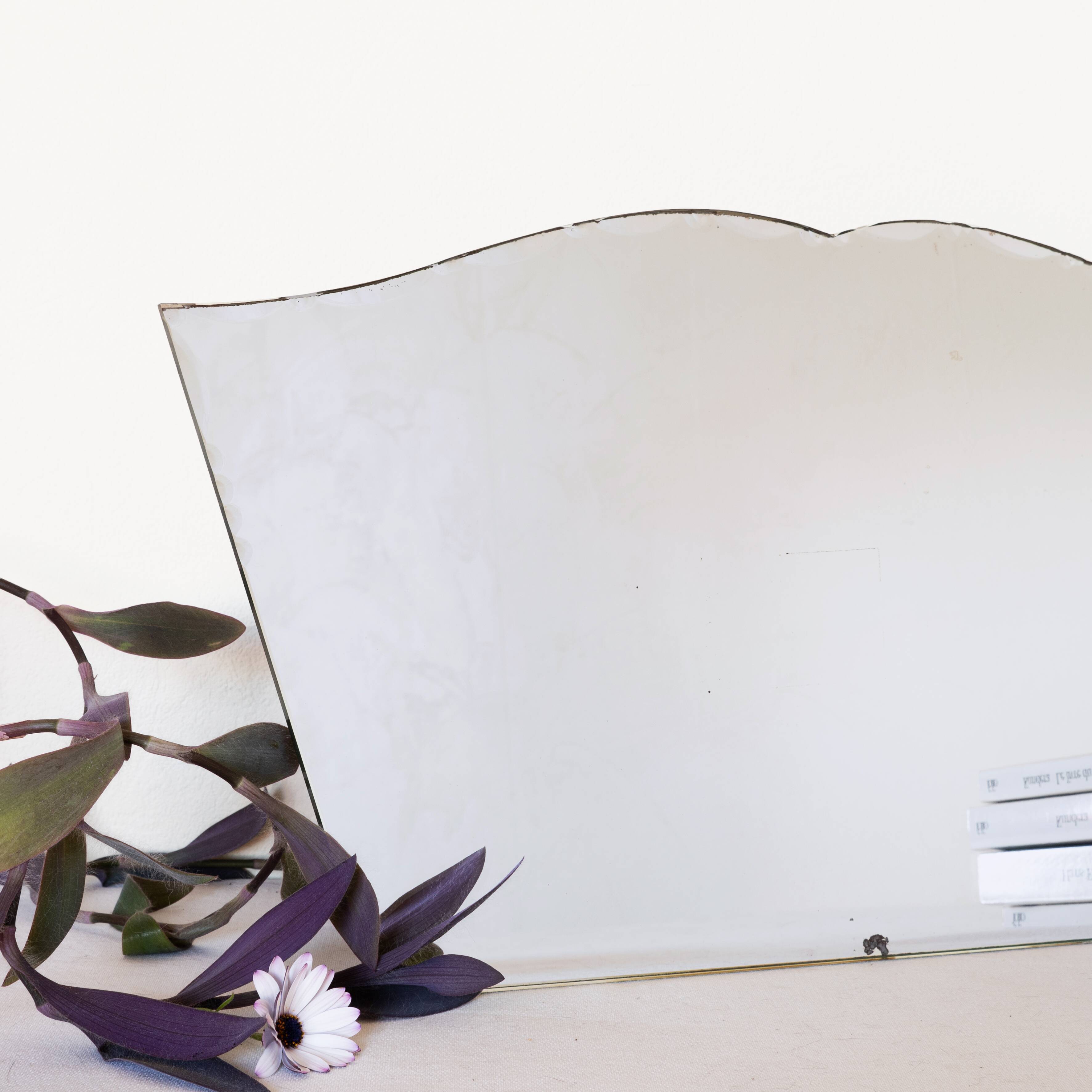 Ancient art deco bevelled mirror - 50x27cm