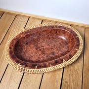 Plat ou corbeille vannerie et céramique