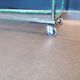 Steel and wooden shelf on wheels