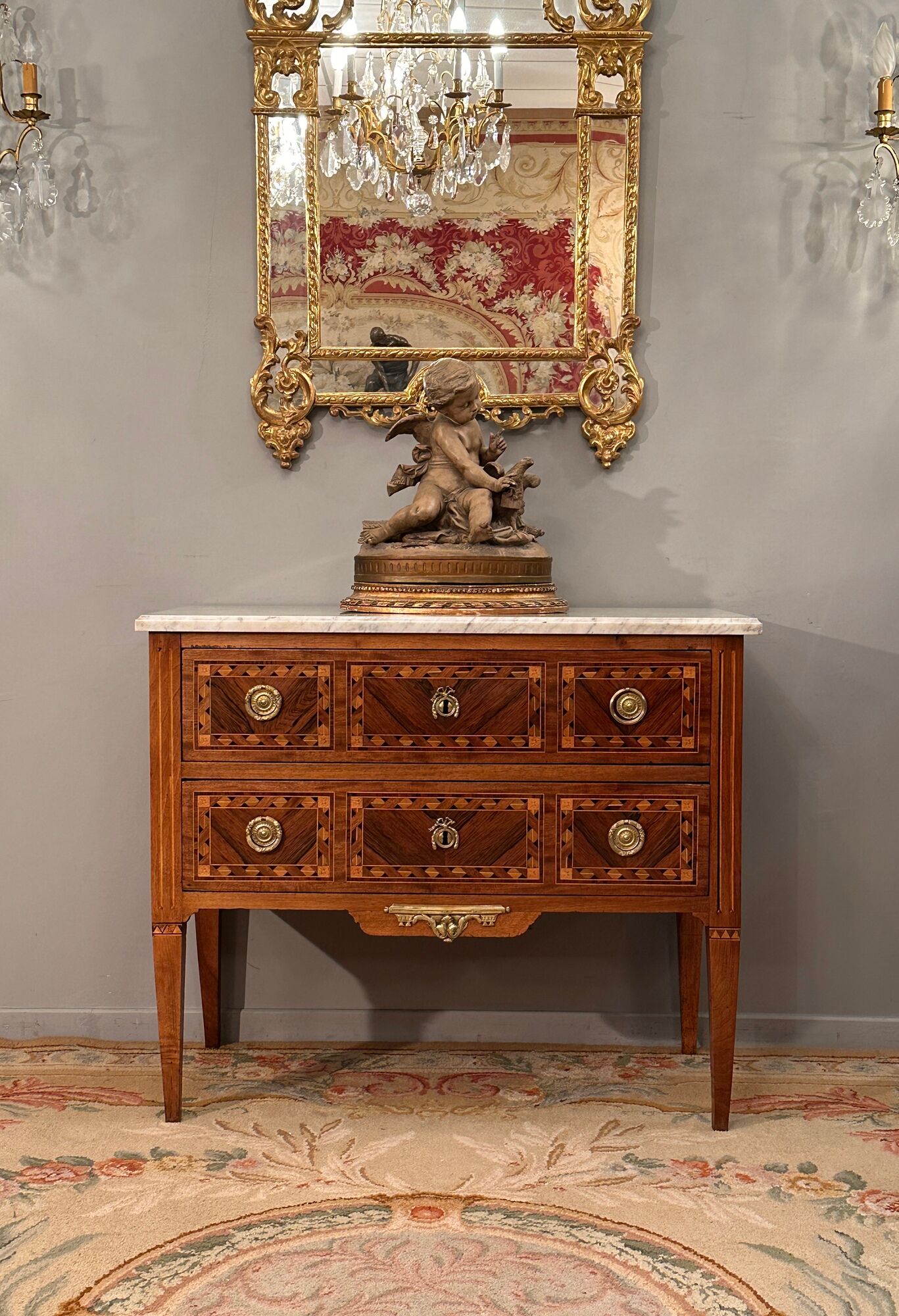 Chest of drawers in marquetry Late eighteenth century