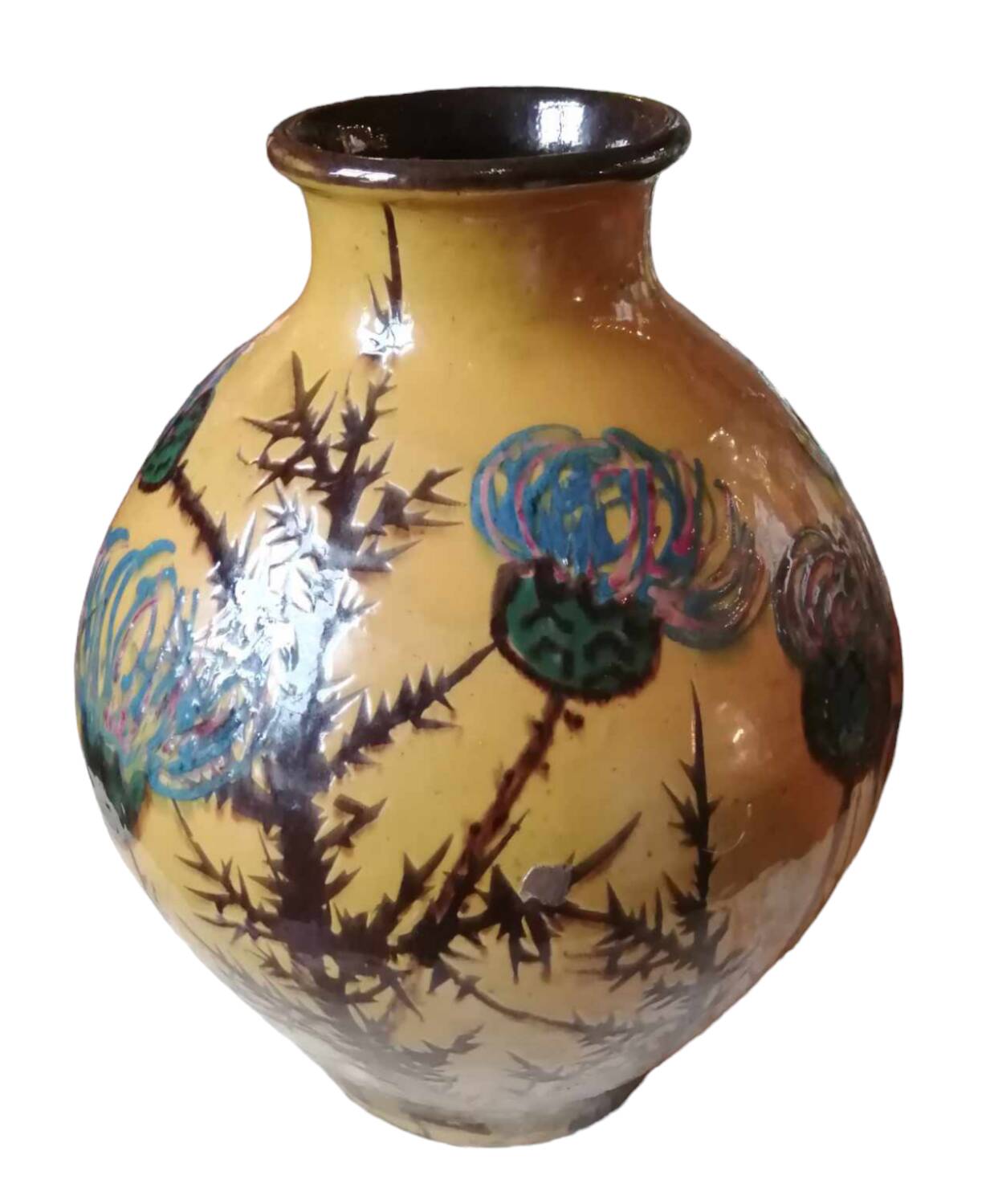 Art Deco vase Émile Simonod glazed terracotta