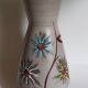 German ceramic vase West-Germany with three flowers n°1218