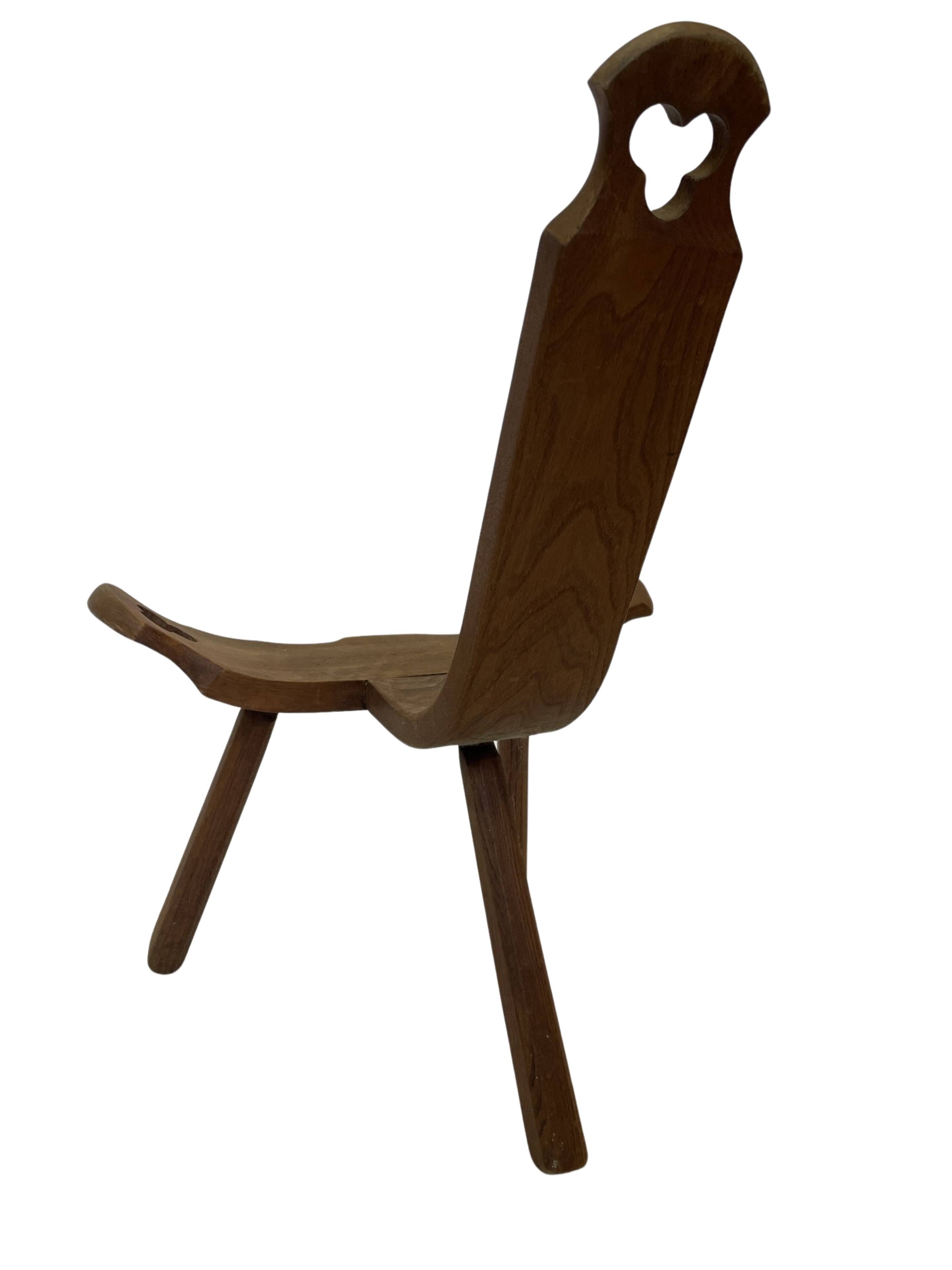 Vintage Spanish chair  stool brutalist design