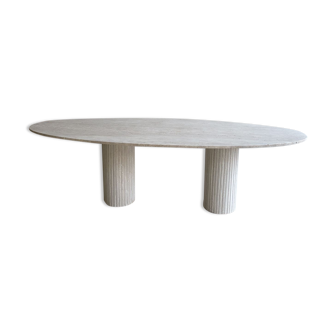Calypso oval dining table - 220x100- natural travertine