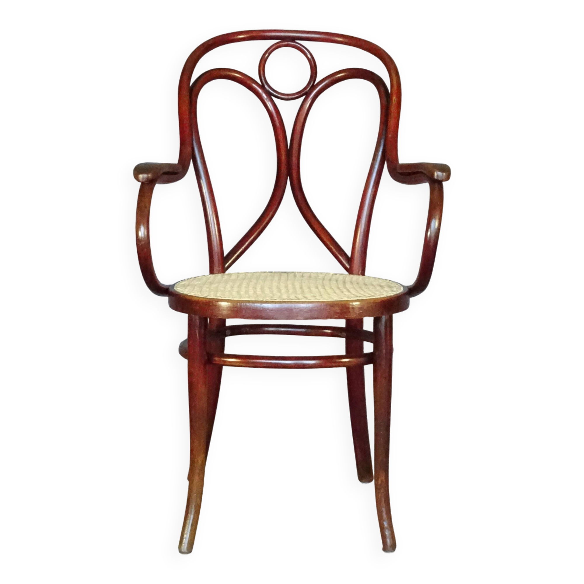 Fauteuil Thonet N°19 canné neuf , prêt à servir- Vers 1905 -