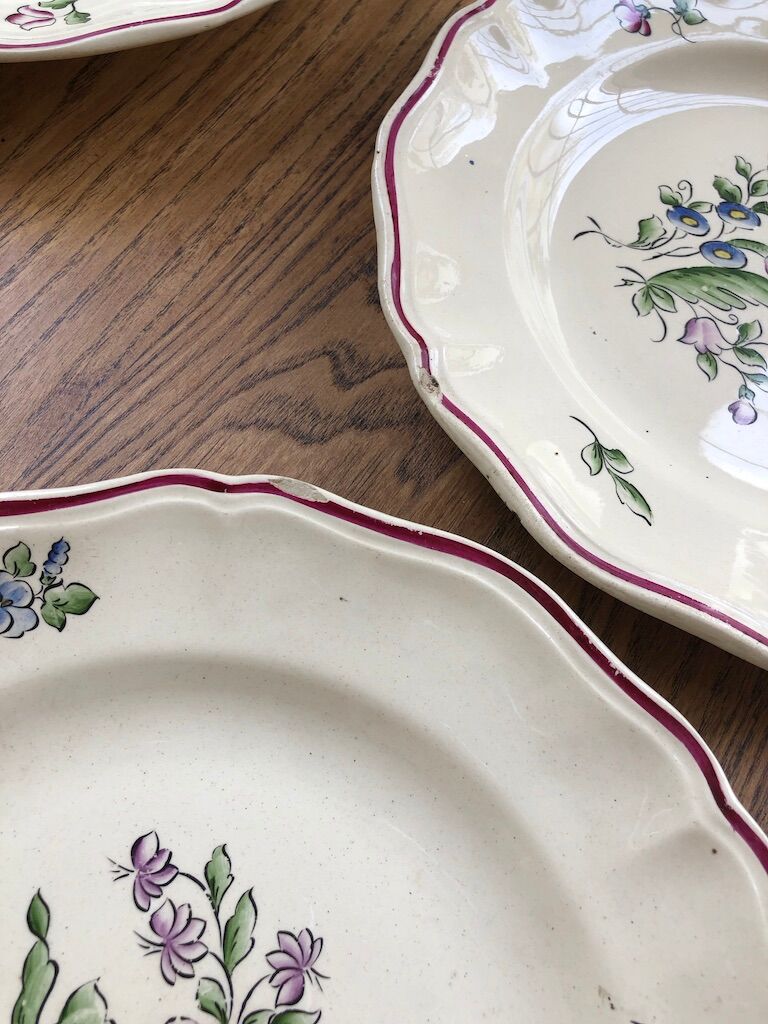 10 flower plates Sarreguemines Lyon