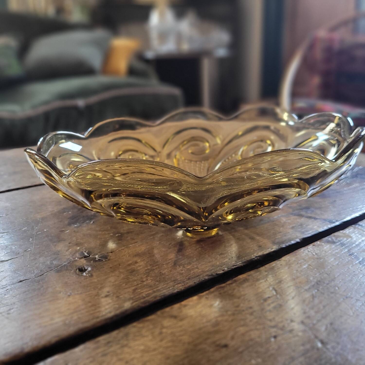 Amber glass bowl — 1970s