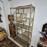 Vintage 1970s golden designer shelf