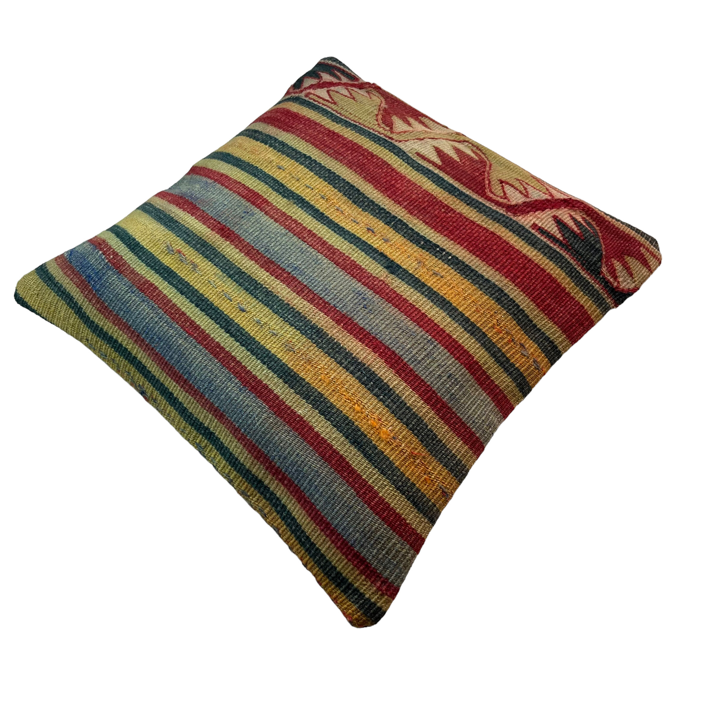 Vintage turkish kilim cushion cover , 40 x 40