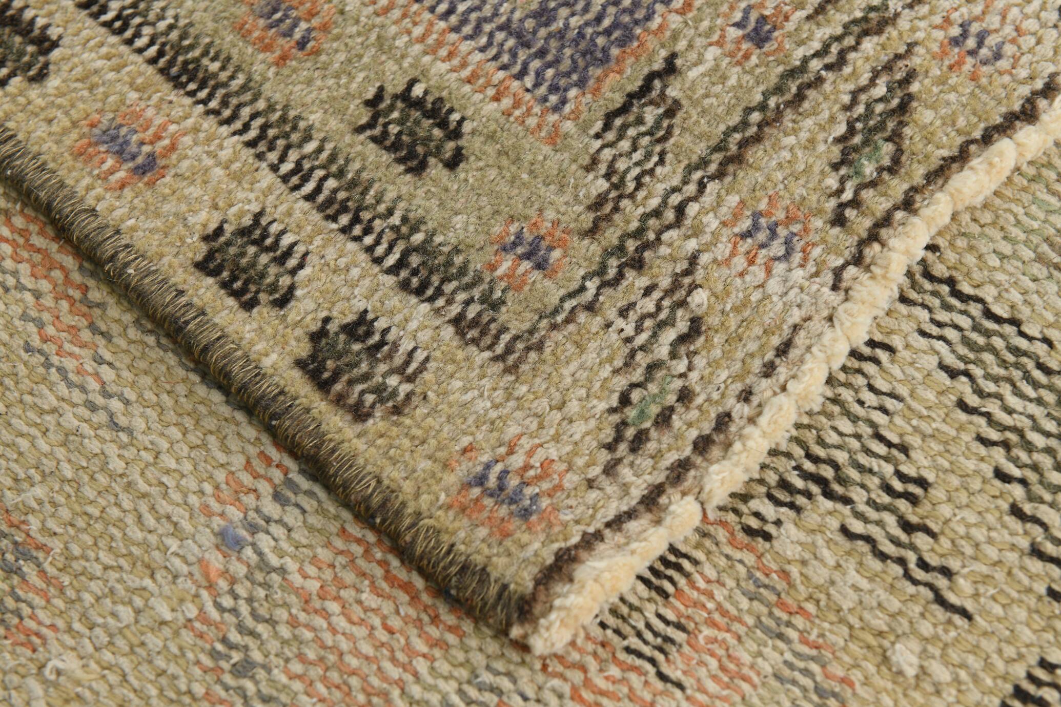 6x9 Vintage Peach & Blue Oriental Turkish Rug, 188x288Cm