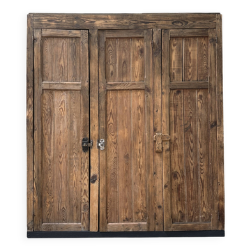 Large antique workshop cabinet made of solid wood (renovated)