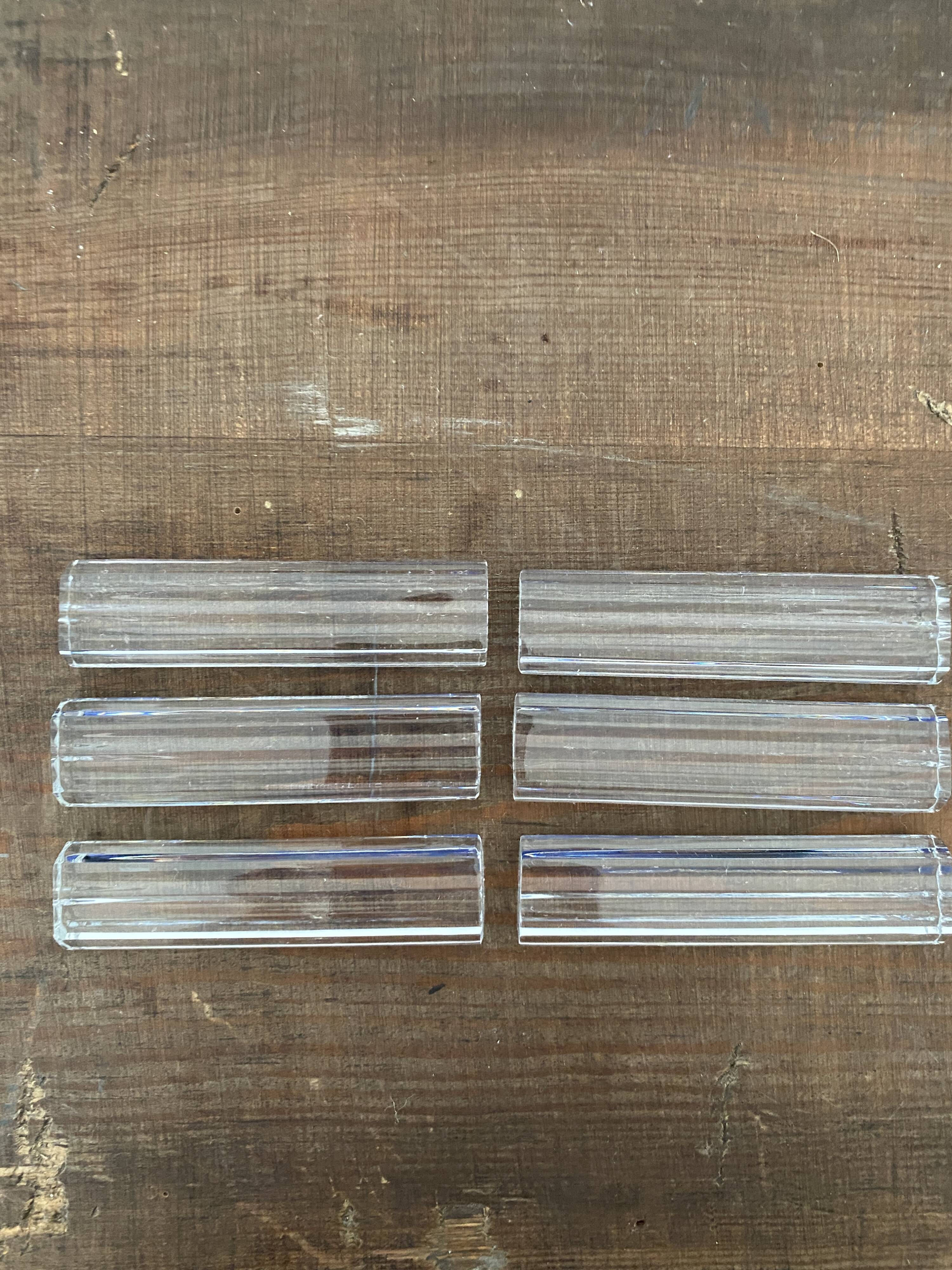 Vintage knife holders of 6, in glass