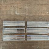 Vintage knife holders of 6, in glass